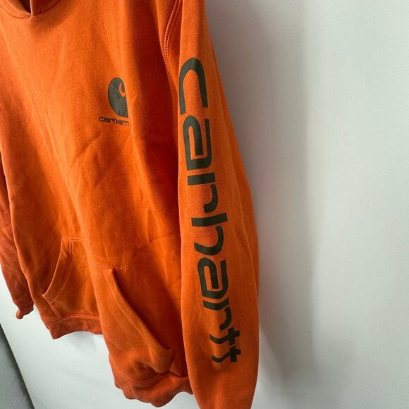 Carhartt Boys' Long-Sleeve Graphic Hoodie Sweatshirt Orange Size Large (14-16) - Picture 4 of 6